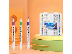 Акрилові маркери Acril-80 - 80 кольорів для безмежної творчості, Акрилові фломастери 80 шт у кейсі