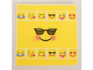 Аксесуарі для свята серветки MET10146-9 смайл 20 шт. в кулку 17,5-23-1,5 см