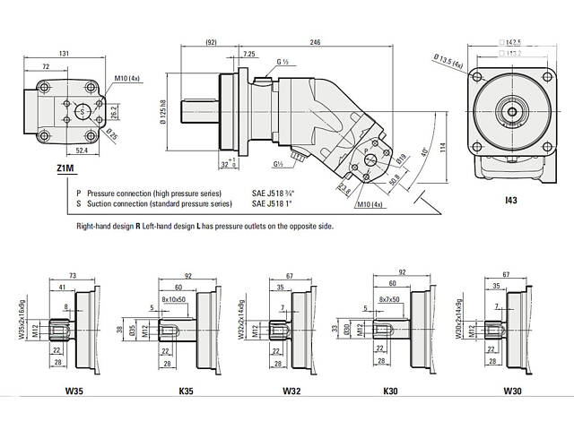 Аксиально-поршневой насос постоянного рабочего давления ISO 12-130 см3/об HYDRAULIC