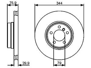Акция Диск тормозной (передний) Land Rover Range Rover III 02-12 (344x30) 0986479475