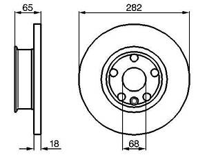 Акция Диск тормозной (передний) VW T4 90-03 (282x18) (полный) 0986478613