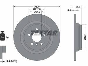 Акция Диск тормозной (задний) MB M-class (W166) 11-15/GLE (W166) 15- (325x14) PRO+ 92277405