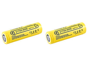 Акумулятор 2 штуки LIITOKALA LII-40A 21700 4000 mAh Li-Ion 3.7V 15A (40A) без захисту високострумовий Літій-Іо