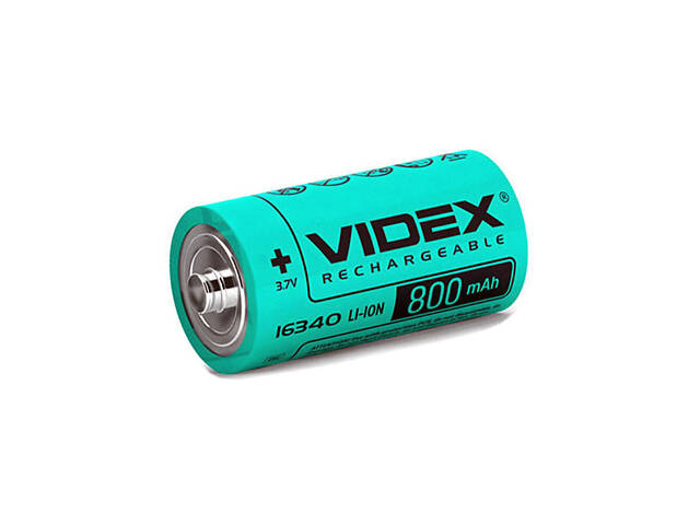 Акумулятор 2 штуки VIDEX 16340 (CR123) 800 mAh Li-Ion 3.7V без захисту Літій-Іонний ORIGINAL - Фото 1
