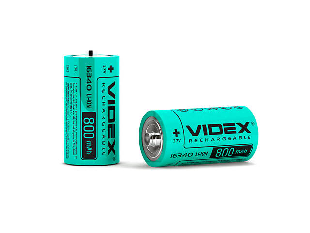 Акумулятор 2 штуки VIDEX 16340 (CR123) 800 mAh Li-Ion 3.7V без захисту Літій-Іонний ORIGINAL - Фото 4