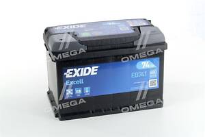 Акумулятор 74Ah-12v Exide EXCELL (278х175х190), L, EN680 EB741 UA51