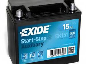 Акумулятор EXIDE AGM - 15Ah | EN 200 | 150x90x145 (ДхШхВ) EXIDE EK151 на JAGUAR XJ (X35_, _J12_, _J24_)