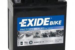 Акумулятор EXIDE AGM [12B] 14 Ah| 164x89x134 (ДхШхВ) CCA 210 EXIDE AGM1214 на BMW MOTORCYCLES F