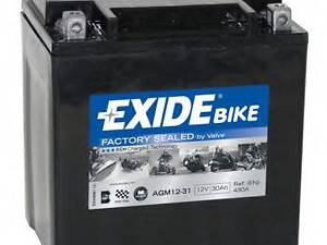 Акумулятор EXIDE AGM [12B] 30 Ah| 166x126x175 (ДхШхВ) CCA 350 EXIDE AGM1231 на BMW MOTORCYCLES R 80