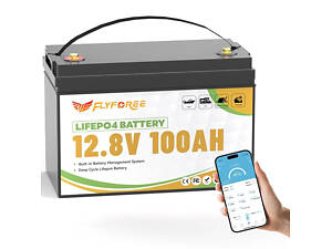 Акумулятор FLYFOREE LiFePO4 12V/100AH (1280W*h) Bluetooth