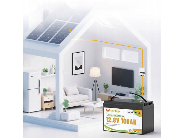 Акумулятор FLYFOREE LiFePO4 12V/100AH (1280W*h) Bluetooth - Фото 7