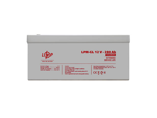 Акумулятор гелевий LPM-GL 12V - 280 Ah (13185) - Фото 1