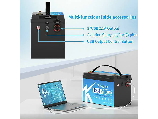Аккумулятор Kepworth LiFePO4 12V/100AH (1280W*h) 332mm + зарядное устройство - Фото 7