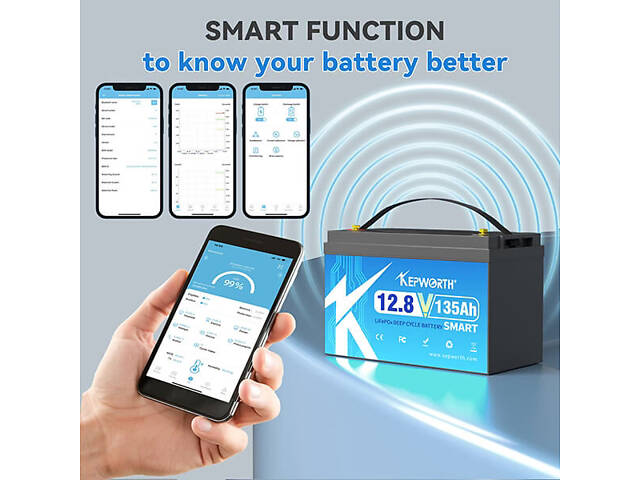 Акумулятор Kepworth LiFePO4 12V/135AH Bluetooth - Фото 6