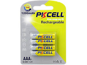 Аккумулятор PKCELL 1.2V AAA 1200mAh NiMH Rechargeable Battery, 4 штуки в блистере цена за блистер, Q12