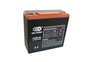 Акумулятор тяговий OUTDO 6-DZM-20 (6-DZF-20) GEL (12V 20A) (Електровелосипеди)