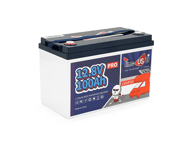 Акумуляторна батарея LiFePO4 Timeusb 12V 100Ah Pro, 1280Wh, BMS 100A, 330*172*216мм