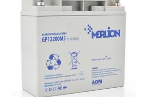 Акумуляторна батарея MERLION AGM GP12200M5 12 V 20 Ah ( 181 x 76 x 166 (168) ) Q2/192