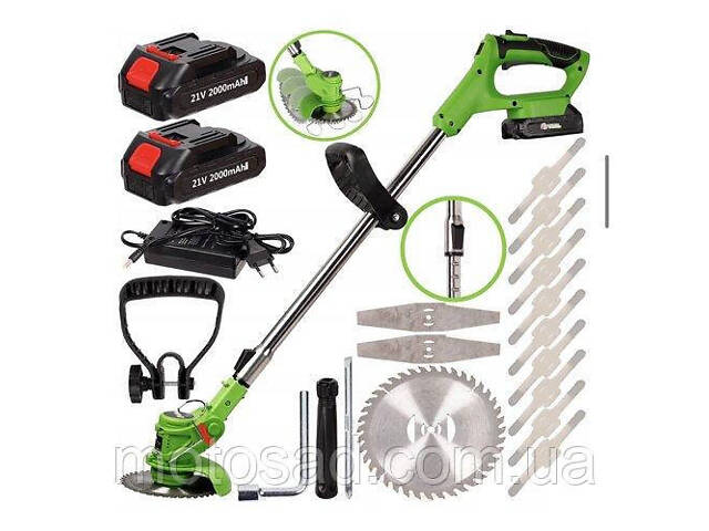 Акумуляторна коса, триммер для трави з 2 АКБ та набором лез Hitman 153 - Фото 3