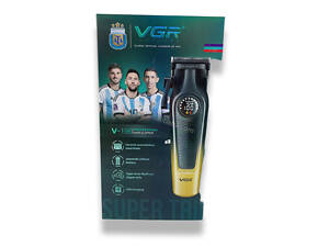 Акумуляторна машинка для стрижки VGR V-196, 8 насадок, 7000 RPM, 2000 mAh, LED-дисплей, XPRO (46071-VGRV-196 GREEN_554)