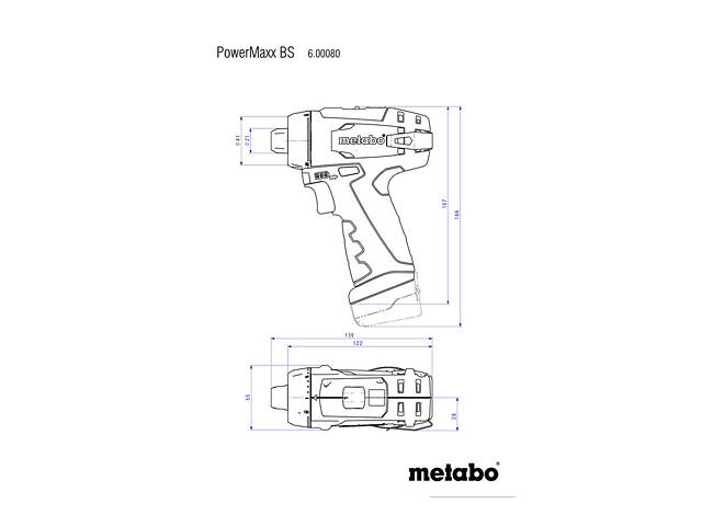 Потужний акумуляторний дриль-шуруповерт Metabo PowerMaxx BS Basic LC 12 : 34 Нм, кейс шуруповерт для дому (600984500) - Фото 6