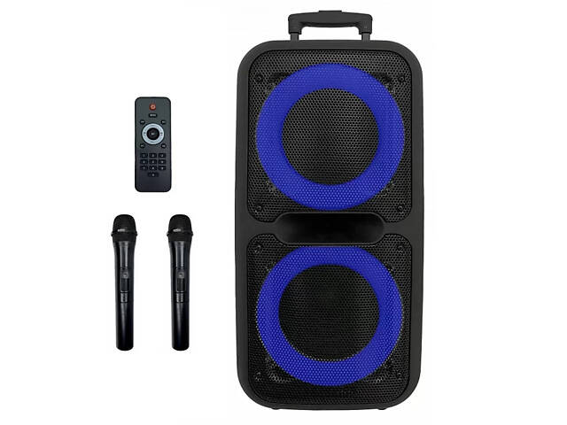 Акустическая переносная колонка ZXX-7575 300 Вт аккумуляторная с микрофонами 80х39х33 см - Фото 8