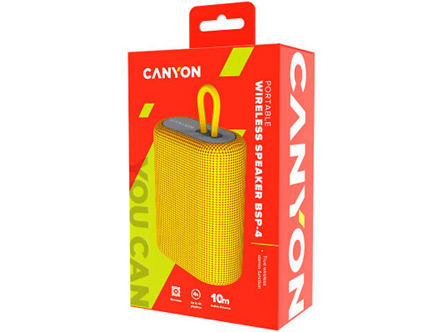 Акустична система Canyon BSP-4 Bluetooth Yellow (CNE-CBTSP4Y) - Фото 4