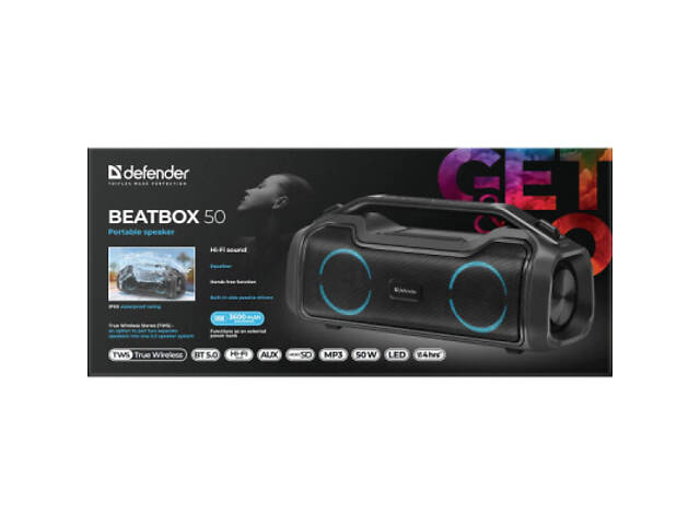 Акустична система Defender Beatbox 50 Bluetooth Black (65950) - Фото 4