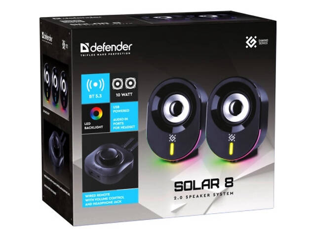 Акустична система Defender J2 LED USB Black (65962) - Фото 3