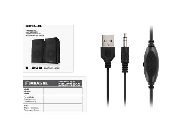 Акустична система REAL-EL S-202 USB Black (EL121200019) - Фото 3