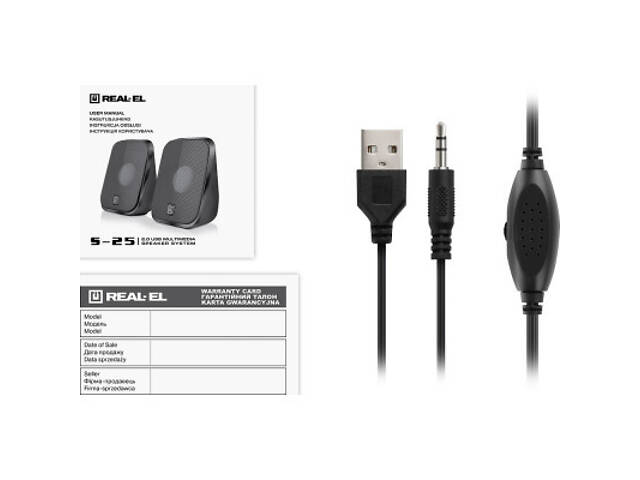 Акустична система REAL-EL S-25 USB Black (EL121100022) - Фото 3