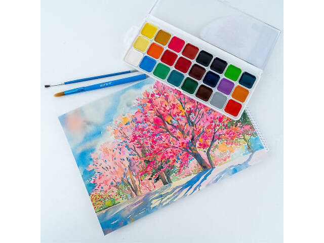 Акварельні фарби Kite Classic, 24 кольори (K-442) - Фото 3