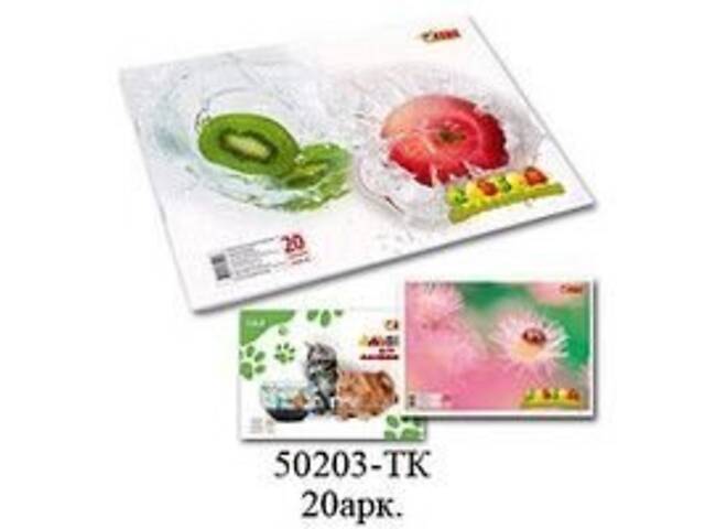 Альбом для малювання А4 20арк скоба 110г/м2 TIKI 50203-TK Tiki в асортименті - Фото 1