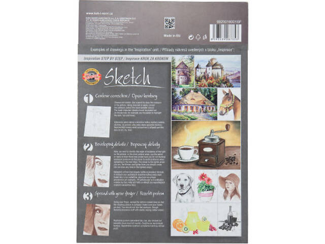 Альбом для малювання Koh-i-Noor для скетчів з ескізами А4 20 аркушів (992016) - Фото 2