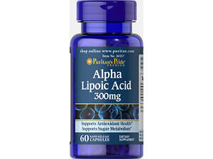 Альфа-липоевая кислота, Alpha Lipoic Acid, Puritan's Pride, 300 мг, 60 капсул