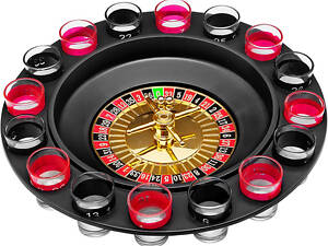 Алкогольна рулетка з чарками ігровий набір 'П'яна рулетка' 16 чарок, Гра для розваг на вечірці