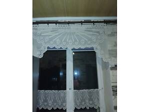 Комплект на кухонне вікно, жакардова тюль, Туреччина
