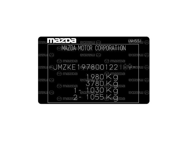 Mazda VIN Наклейки таблички. Дублирующие, идентификационные, с вин