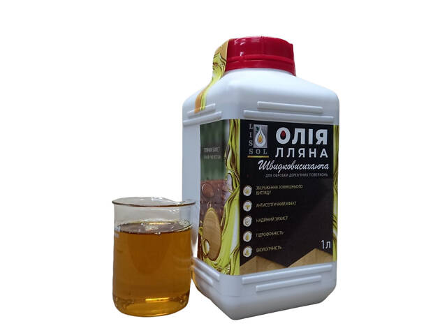Швидковисихаюча олія лляна для дерева 1 л - Фото 2