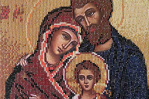 Алмазна мозаїка вишивка Образ Ікона Святе сімейство Ісус Йосип Марія повна викладка 5d 37x47 см