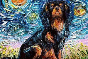 Алмазная вышивка 'Милый щенок' Ван Гог собака пес абстрактная полная выкладка мозаика 5d наборы 30х30 см