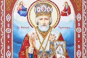 Алмазная вышивка Икона Святой Николай Чудотворец религия бог частичная выкладка мозаика 5d наборы 27x31 см