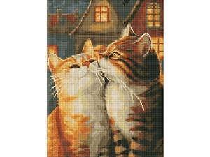 Алмазная мозаика 'Влюбленные котики' AMO8173, 30x40 см