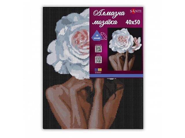 Алмазна мозаїка на підрамнику Santi Дівчина троянда 956051 40х50 см - Фото 2
