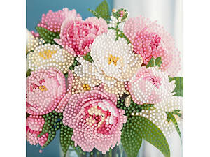 Алмазна мозаїка 'Півонії' ZAV1818-3, 18х18 см