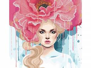 Алмазна мозаїка з картиною за номерами Santi Дівчина троянда 954870 40х50 см