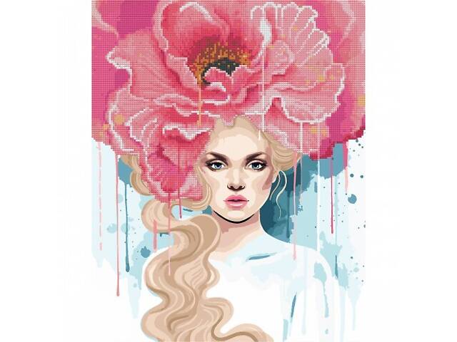 Алмазна мозаїка з картиною за номерами Santi Дівчина троянда 954870 40х50 см - Фото 1