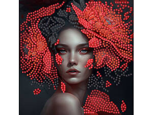 Алмазна мозаїка 'Загадкова пані' ZAV1818-11, 18х18 см