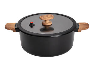 Алюмінієва каструля з керамічним покриттям антипригарним 6.9 л Ø 28 см чорний MGC HP-4-454B