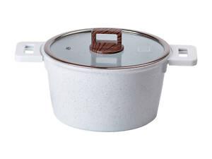 Алюмінієва каструля з керамічним антипригарним покриттям Ø 24 см Біла MGC